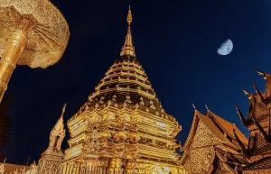 View on the Wat Phra That Doi Suthep at night.