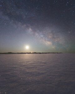 Popham Beach, Maine at night