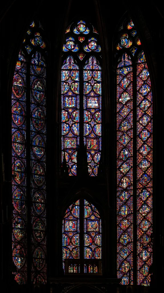 Beautiful window of la Sainte-Chapelle in Paris.