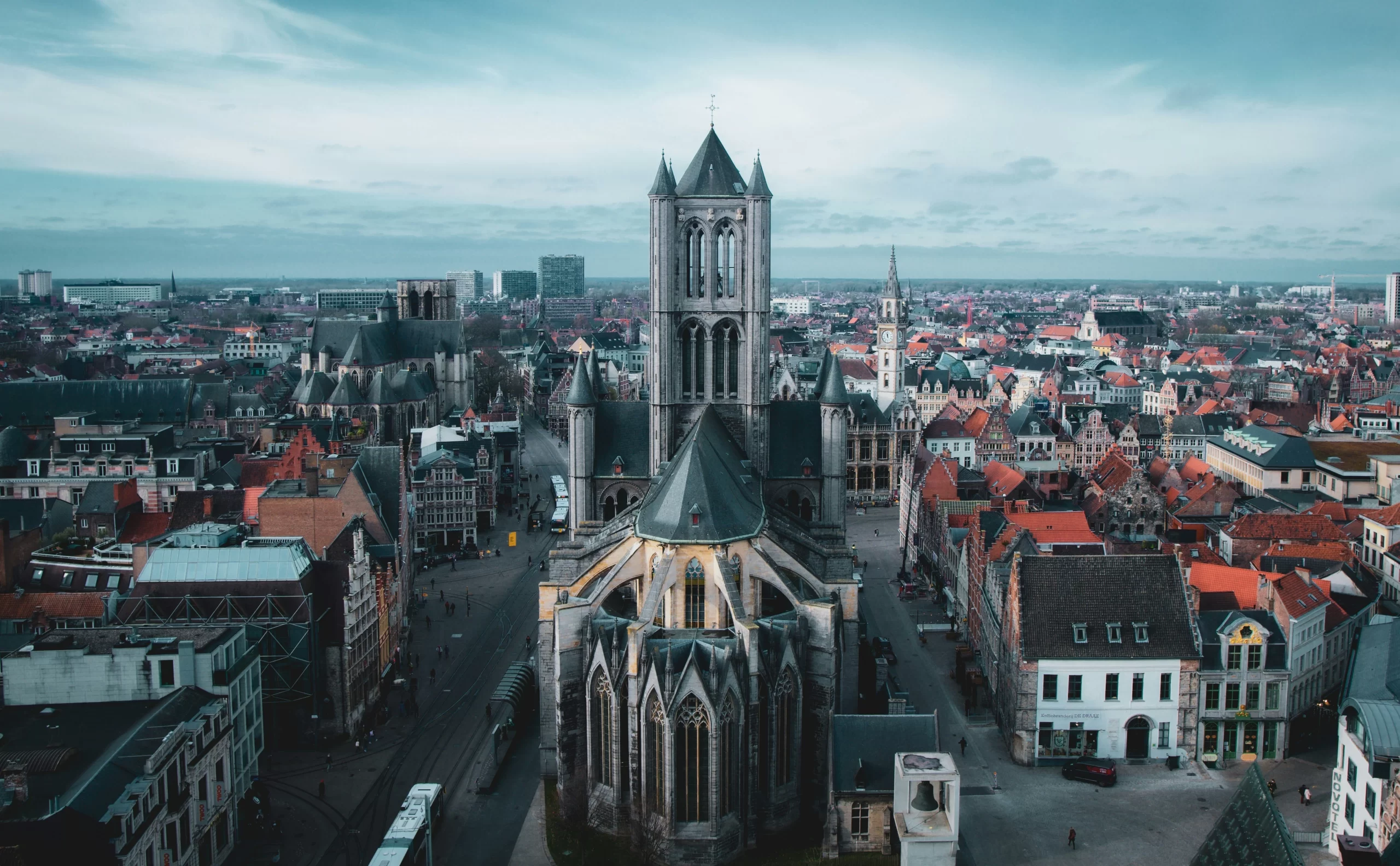 Panoramic view from Ghent, Belgium.