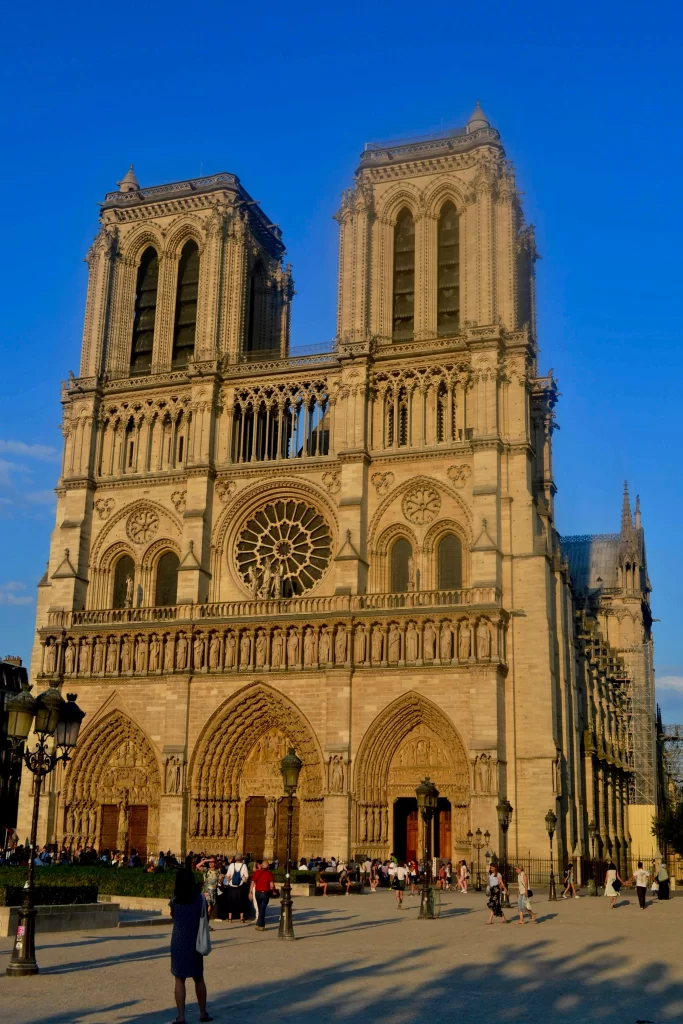 View of the Notre-Dame Cathedral before it burned in 2019.