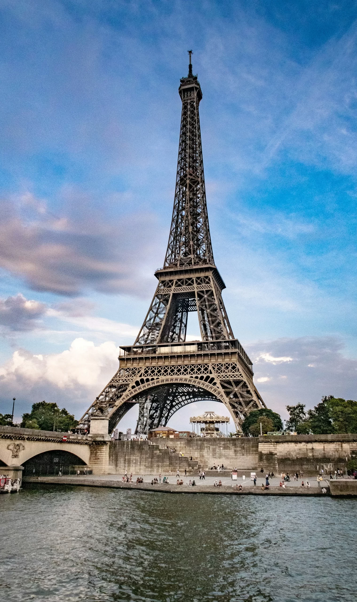 View of the Eiffel Tower in Paris, France.